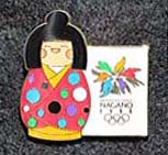 Japanese Doll Pin Nagano 1998